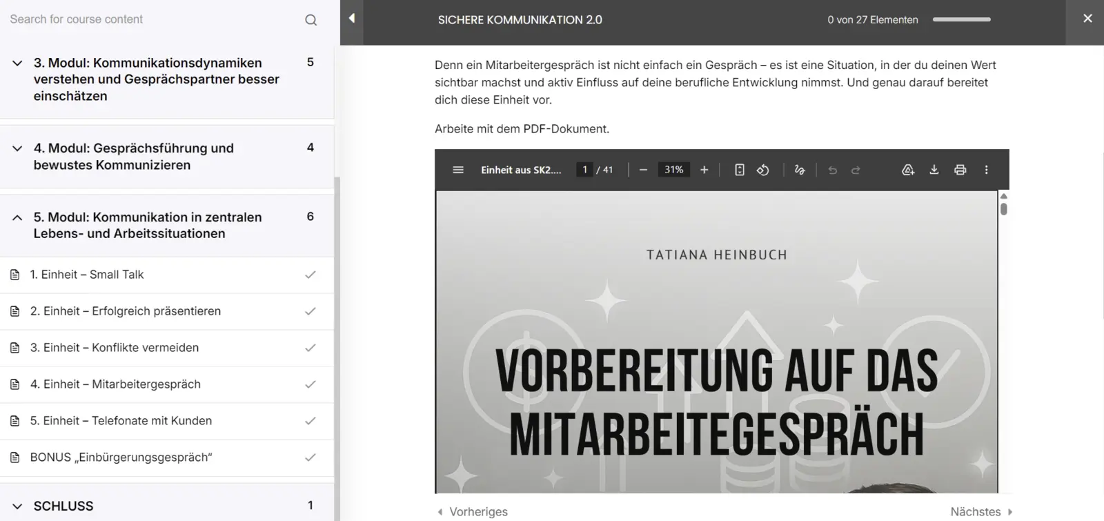 PDF-Dokument zur Vorbereitung auf ein Mitarbeitergespräch